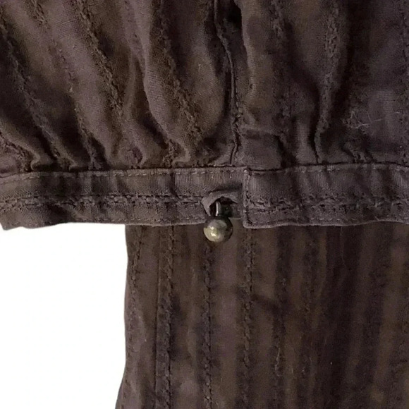 LOFT | NWOT | PLEATED BUTTON FRONT BOHO BROWN TOP | SIZE: 8 - Picture 5 of 8